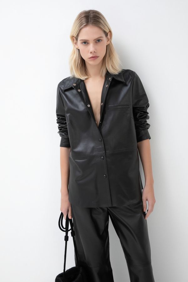 Alessandra Leather Shirt